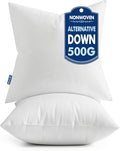 MIULEE Set of 2 Throw Pillow Inserts 18x18 Inches, 100% Virgin Filling Nonwoven Pillow Inserts for Couch Sofa Living Room