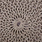 Nahunta Knitted Round Pouf - Cotton - Brown - color: Brown