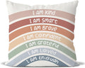 QIYUHOY Classroom Reading Corner Rainbow Decor Throw Pillow Covers, Book Center Calming Corner Home Bedroom Playroom Decor Pillow Case, 22x22 Inch Pillowcase(red)