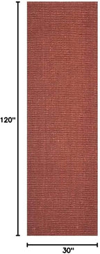 SAFAVIEH Natural Fiber Collection Runner Rug - 2'6" x 10', Rust, Handmade Jute, Farmhouse Style, Chunky Textured Thick Pile (NF447C)