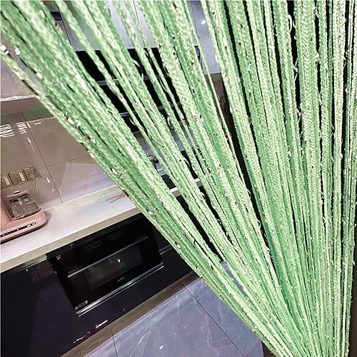 ave split Decorative Door String Curtain Wall Panel Fringe Window Room Divider Blind Divider Tassel Screen Home 100cm*200cm (Fruit green18) - color: Fruit Green18