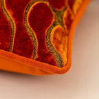 Yangest Orange Square Throw Pillow Cover Wavy Velvet Cushion Cover Modern Zippered Pillowcase for Sofa Couch Bedroom Living Room Chair, 24 x 24 Inch…