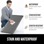 GORILLA GRIP Comfortable Cushioned Kitchen Mats for Floor, Waterproof and Stain Resistant Soft Top, 3/4 Inch Thick Ergonomic Standing Desk Anti Fatigue Mat, Foam Supports Ankles and Feet, 20x32, Grey