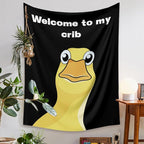 Jhdstore Funny Tapestries Welcome To My Crib Flag Funny Tapestry 3x4Ft Indoor Outdoor Wall Art Tapestry for Bedroom Teens Room Decoration Living Room Bedroom Decorations Cool Stuff for Your Room