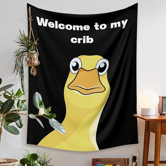 Jhdstore Funny Tapestries Welcome To My Crib Flag Funny Tapestry 3x4Ft Indoor Outdoor Wall Art Tapestry for Bedroom Teens Room Decoration Living Room Bedroom Decorations Cool Stuff for Your Room