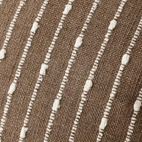Foindtower Pack of 2 Decorative Jacquard Boucle Throw Pillow Covers Accent Textured Striped Pillowcases Cozy Modern Cushion for Couch Sofa Bedroom Living Room Home Decor 18x18 Inch Brown - color: Brown, size: 18" x 18" (Pack of 2)