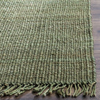 SAFAVIEH Natural Fiber Collection Accent Rug - 2'6" x 4', Green, Handmade Boho Fringe Woven Jute, Ideal for High Traffic Areas in Entryway, Living Room, Bedroom (NF368G) - color: Green, size: 2'6" x 4' (Rectangular)