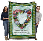 Pure Country Weavers Treasured Heart Blanket - Sympathy Bereavement Gift Tapestry Throw Woven from Cotton - Made in the USA (72x54) - color: Treasured Heart, size: 72" x 54"