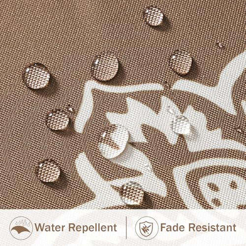 Decorative Outdoor Floral Pillow Covers Set of 2,Waterproof Boho Farmhouse Throw Pillows Summer Accent Pillowcases for Patio Furniture Garden Sofa 18x18 Inch, Coffe Brown - color: Coffe Brown