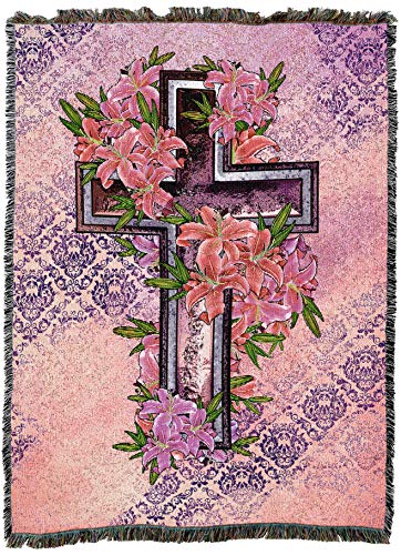 Pure Country Weavers Cross and Stargazer Blanket - Sympathy Bereavement Gift Tapestry Throw Woven from Cotton - Made in the USA (72x54) - color: Stargazer Cross, size: 72" x 54"