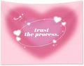 Boqin Pink Aura Tapestry - Cute Aesthetic Tapestries for Girl Bedroom, Pink Heart Tapestry Wall Hanging for Home College Dorm Living Room, Girls Room Art Tapestries - 60 x 50 Inch