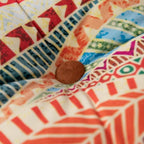 LINGXIYA Floor Pillow,Bohemian Cushion,Tatami Floor Cushion Mat,Tufted Pillow Seat Chair Pad for Yoga Meditation Living Room Balcony,15.7"x15.7"x3.5",Orange