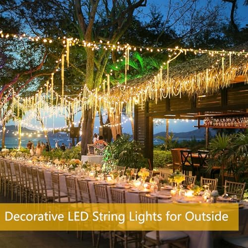 Extra-Long Solar String Lights for Outside, 6 Pack 600LED Solar Fairy Lights Outdoor Waterproof, Copper Wire with 8 Modes Solar Twinkle Lights for Tree Garden Party Patio Xmas Decor (Warm White) - color: Warm White, size: 6 Pack-600LED