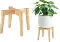 Wood 7.5" x 9.8" Plant Stand Indoor Outdoor, Wooden Single Floor Plant Pot Holder, Natural Plant Stand, Assembly Required (Excluding Potted Plants)