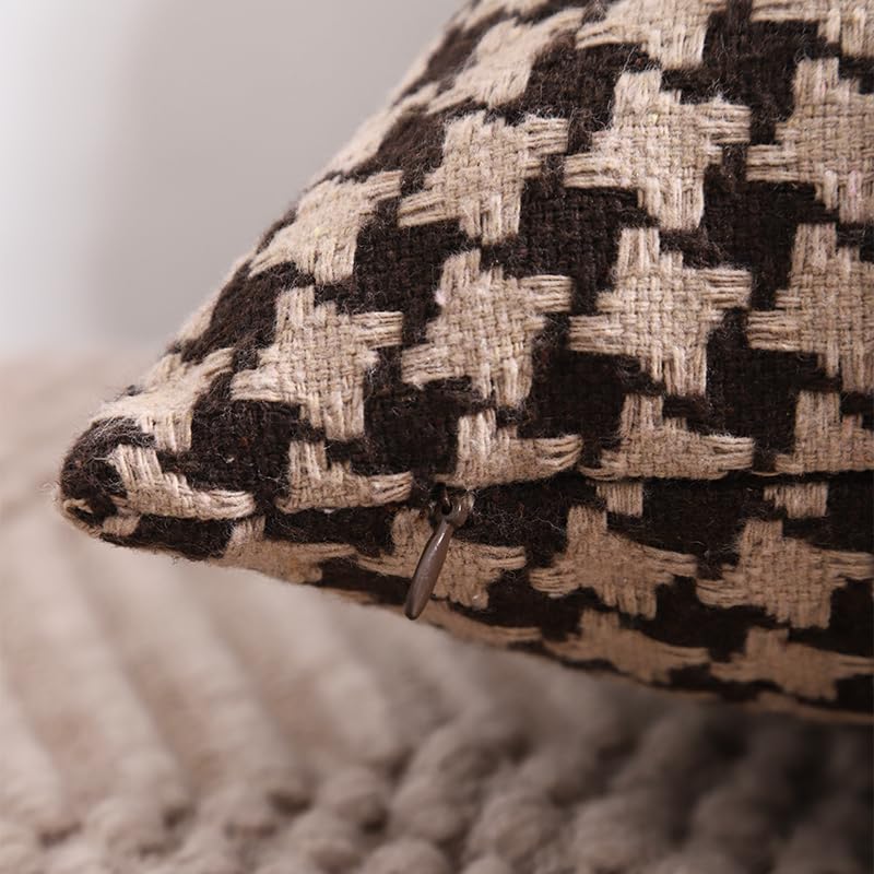 The Perfect Combination of AMAROTI Coffee Color and Gray, Exquisite Windmill Texture Pattern, 18X18 inch Farmhouse Living Room Sofa More Upscale Enjoy Jacquard Craft and Velvet Texture Fabric - color: Coffee Pattern and Gray Pattern, size: 18" x 18" (Pack