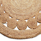 Savi Home Hand Woven Jute Braided Dot Rug, 3' Round - Natural, Reversible Area Rugs for Living Room, Farmhouse, Kitchen, Handcrafted 3 Feet Round Area Rugs - Natural - color: Natural, size: 3" (Round)