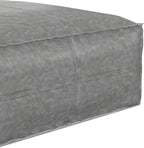SIMPLIHOME Brody 30-inch Wide Large Square Coffee Table Pouf in Distressed Grey, Vegan Faux Leather Ottoman, Footrest, or Extra Seating for Living Room, Assembled
