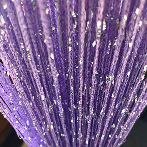 2 Pack 39 x 79 Inch Beaded Curtain String Door Curtains, Hippie Room Decor Beaded Curtains for Doorway, Closet Curtains, Room Divider Privacy Decor, Boho Home Decoration for Bedroom, Party, Purple - color: Purple