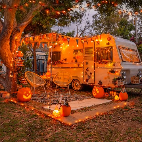 JMEXSUSS 2 Pack Solar String Lights Outdoor Waterproof, Total 66 FT 200 LED Solar Christmas Lights Outdoor, Twinkle Light for Christmas Tree Outside Garden Yard Xmas Decor, Orange - color: Orange, size: 100LED*2