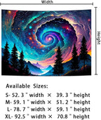 Amhokhui Galaxy Space Tapestry Colorful Starry Sky Tapestry Trippy Mountain Tapestries Misty Forest Tapestries Fantasy Landscape Wall Hanging Decor for Home