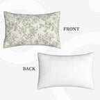 Sage Green Pillow Covers 12x20 Set of 2 Light Green Floral Chinoiserie Throw Pillows Rustic Toile Flower Decorative Pillow Cases Outdoor Chinoiserie Decor Lumbar Cushion Case for Couch Sofa