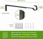 15 Inch 2 Black Pack Heavy Duty Outdoor Plant Hangers, Iron Hanging Plant Brackets for Hanging Plants Outside, Metal Plant Hooks Plant Wall Hooks for Hanging Lantern, Bird Feeder