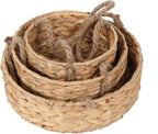 KINGWILLOW 3 Tier Hanging Fruit Basket, Handmade Natural Water Hyacinth Wall Vegetable Storage Baskets, Space Saver for Kitchen Organizing Plant Holder