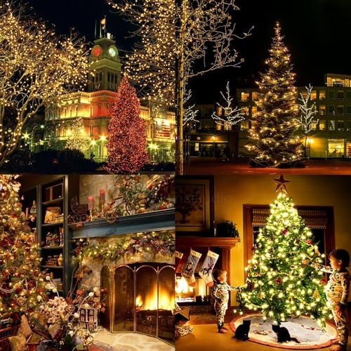 Outdoor String Lights, Fairy Lights 33 FT 100 LED Waterproof Deco for Indoor Outdoor Backyard Tree Party Cafe Patio Home Room Festival Chirstmas (Transparent Wire-Multi Color (Warm White-Black) - color: Warm White-Black