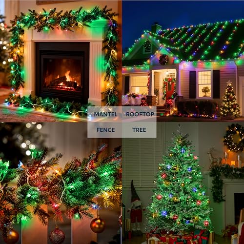 Joiedomi Christmas String Lights Indoor,100 Count Mini Green Light,21.4 FT Lighting Decor for Patio Dorm Classroom Bedroom Holiday Wedding Party Garland Birthday Festival,White Wire - color: Green, size: 100ct