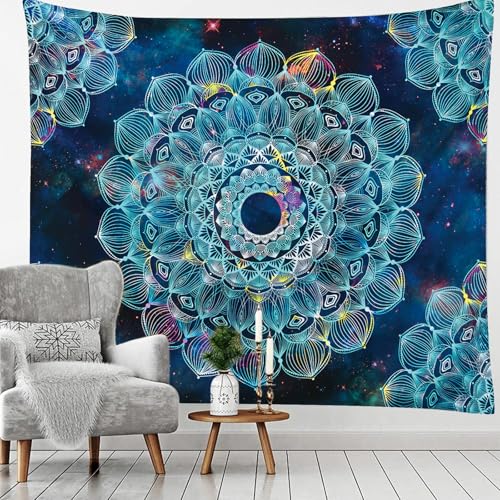 Bohemian Tapestry Large Mandala Wall Hanging Geometric Decorative Wall Art Colorful Wall Decor for Living Room - color: Kaleidoscope1, size: 59"L x 51"W