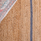 SAFAVIEH Area Rug 5x8 - Natural Fiber Collection - Natural & Blue, Handmade Jute, Ideal for Living Room, Bedroom, Dining Space (NFB125M) - color: Natural/Blue, size: 5' x 8' (Rectangular)