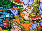 Radha Krishna Religious Cotton Batik Wall Hanging sequins Painting : Size 43"x30" Inches - color: Radha Krishna