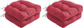 Outdoor Chair Cushions Set of 2, Patio Chair Cushions with Ties, 19x19+5” Tufted Outdoor Seat Cushions, Waterproof Patio Furniture Cushions, Outdoor Dining Chair Pads, Burgundy (Pack of 2)