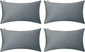 4-Pack 100% Cotton Lumbar Comfortable Solid Decorative Throw Pillow Case,Thmyo Rectangle Cushion Cover Pillowcase Sublimation Blank Pillow Covers DIY Throw Pillowcase(12x20inch/30x50cm, Dark Grey)