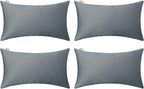 4-Pack 100% Cotton Lumbar Comfortable Solid Decorative Throw Pillow Case,Thmyo Rectangle Cushion Cover Pillowcase Sublimation Blank Pillow Covers DIY Throw Pillowcase(12x20inch/30x50cm, Dark Grey)