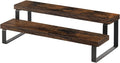 YINMIT Wooden Display Riser Stand, Tiered Perfume and Cologne Organizer Stand, 2 Tier Spice Rack Organizer, Rustic Display Shelf for Candles (2 Tier)