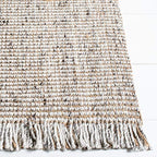SAFAVIEH Natural Fiber Collection Accent Rug - 2' x 3', Silver & Natural, Handmade Woven Fringe Jute, Ideal for High Traffic Areas in Entryway, Living Room, Bedroom (NF826G) - color: Silver/Natural, size: 2' x 3' (Rectangular)