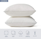 Leeden 18 x 18 Pillow Inserts (Set of 4) - Throw Pillow Inserts with 100% Cotton Cover - 18 Inch Square Interior Sofa Pillow Inserts - Decorative Pillow Insert Pair - White Couch Pillow