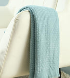 CREVENT Knit Throw Blanket for Couch Sofa Chair Bed Home Decoration, Soft Warm Cozy Light Weight for Spring Summer Fall (50''X60'' Teal Blue)