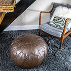 Moderner Pouf Ottoman Chocolate Brown Color - color: Chocolate Brown