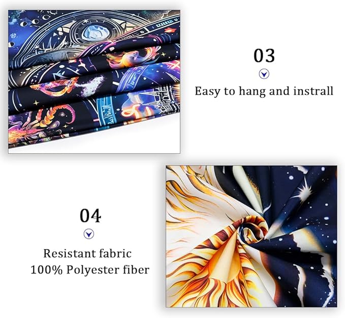Lahasbja Blacklight Constellation Tapestry UV Reactive Sun and Moon Tapestries Spiritual Zodiac Astrology Wall Tapestry Galaxy Wall Decor Mystic Yin Yang Wall Hanging for Bedroom