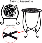 TLBTEK Planter Stand,10 Inch Metal Round Potted Plant Stands Indoor Outdoor ,Single Modern Flower Pot Stand Holder Rack Planter Display for Home,Kitchen,Patio,Garden, Corner, Balcony and Bedroom (Style 4)