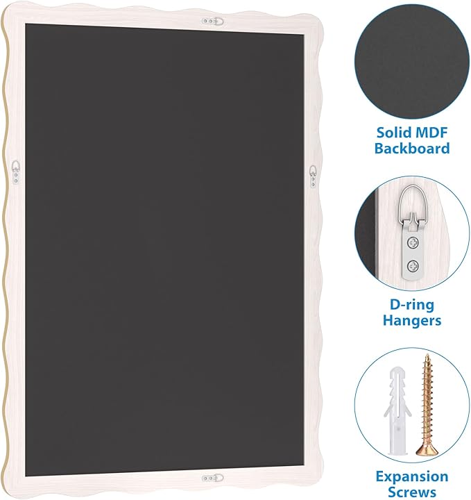 Gold Wavy Bathroom Mirror 28" x 40" Rectangle Scalloped Mirror for Wall Decor, Bathroom Vanity, Bedroom, Living Room, Entryway