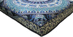 CRAFT KALA Mandala Floor Pillow Cushion Cover Seating Throw Cover Hippie Decorative Bohemian Ottoman Poufs Pillow Cases Boho Indian Cotton Living Room Yoga Home Décor (24" Square, Green Deer Elephant)