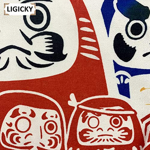 LIGICKY Noren Japanese Style Doorway Curtain Doll Daruma Printed Window Treatment Door Tapestry for Home Decoration 33.5" Width x 59" Long - color: Doll Daruma, size: 33.5"W x 59"L (Pack of 1)