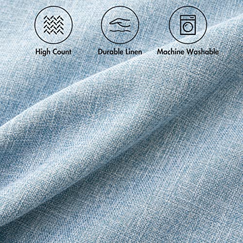 MIULEE Pack of 2 Decorative Linen Burlap Textured Pillow Covers Farmhouse Boho Accent Lumbar Pillowcases Spring Coastal Home Decor for Couch Sofa Bedroom Living Room 12x20 Inch Light Blue - color: Light Blue, size: 20" x 12" (Pack of 2)