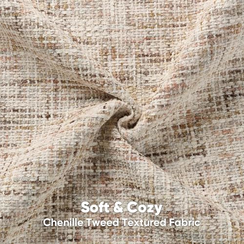 HAUSSY 2 Pack Pillow Covers 18x18 Inch, Reversible Chenille Decorative Throw Pillows Farmhouse Neutral Cushion Covers Home Decor Soft Pillowcases for Couch Living Room Sofa Bed (Beige Brown & Pink) - color: Beige Brown, size: 18" x 18" (Pack of 2)
