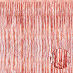 4 Pack Rose Gold Foil Fringe Curtain Backdrop, 3.28Ft x 8.2Ft Metallic Tinsel Foil Fringe Streamers Curtains for Party, - color: Rose Gold