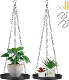 Shinehola 2 Pack Hanging Planters for Indoor Outdoor Plants 9", Plant Hanger Indoor | Metal Hanging Plant Holder, Hanging Planter Shelf, No Plant/Pot Included