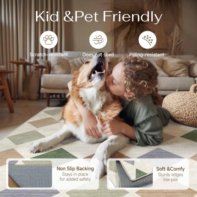 PureCozy Machine Washable 2x3 Area Rugs for Entryway Modern Soft Checkered Indoor Door Mats Non-Slip Stain Resistant Low Pile Accent Small Rug for Bedroom Kitchen Laundry Entrance - color: Checkered Colorful, size: 2' x 3' (Rectangular)